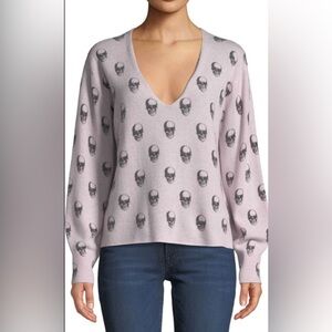 Skull Cashmere Authentic Light Pink V Neck‎ Sweater